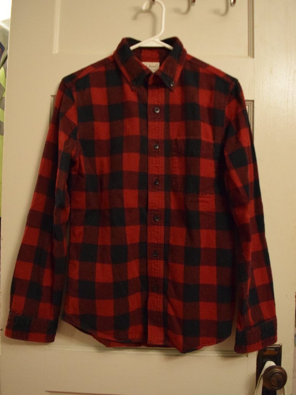 LL Bean Scotch Plaid Buffalo Check Flannel Shirt